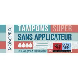MONOPRIX Tampons super sans applicateur l'unité