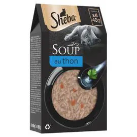 SHEBA Soupe pour chat fraîcheur aux filets de thon 4x40g