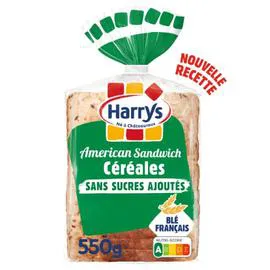 HARRYS Pain de mie American sandwich 7 céréales sans sucres ajoutés sans additifs 550g
