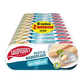 SAUPIQUET Filets de maquereaux au naturel 8x169g
