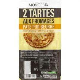 MONOPRIX Tartes aux fromages, pâte pur beurre 260g