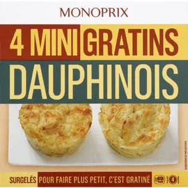 MONOPRIX Mini gratins dauphinois, surgelés 480g