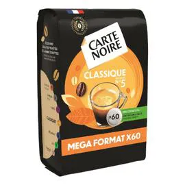 CARTE NOIRE Café dosettes compatibles Senseo Classique n°5 x60 420g