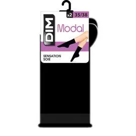 DIM Lot X2 Mi-Chaussettes Modal Noires T39/41 l'unité