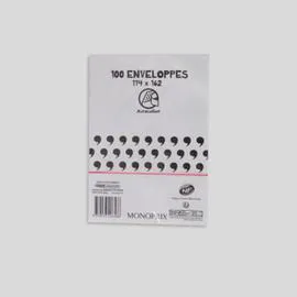 MONOPRIX MAISON 100 enveloppes 11,4x16,2cm, bord autocollant l'unité