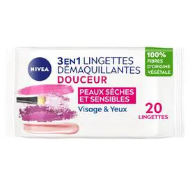NIVEA Lingettes visage Peaux sèches - x 20 x20 