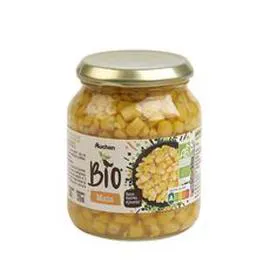 AUCHAN BIO Maïs doux sans sucres ajoutés en bocal 230g