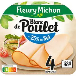 FLEURY MICHON Blanc de poulet réduit en sel 160g