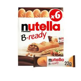 FERRERO, NUTELLA Gaufrettes fourrées pâte à tartiner aux noisettes et cacao B-READY 132g