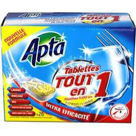 APTA Tablettes lave-vaisselle Tout en 1 citron 26x15g