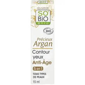 LÉA NATURE, SO'BIO ÉTIC Soin Contour des Yeux et Lèvres Anti-Âge Précieux Argan Bio 15ml