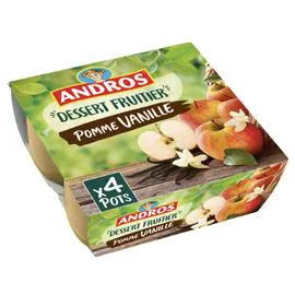 ANDROS Compote pomme vanille 4x100g