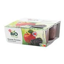 MARQUE REPÈRE, BIO VILLAGE Purée fruit Bio - Pomme pruneau 4x100g