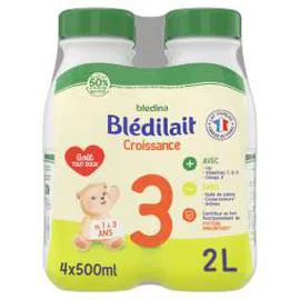 BLÉDINA, BLÉDILAIT Lait croissance Bébé 1-3 ans 4x50cl