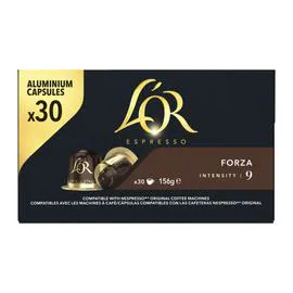 L'OR Espresso forza cafe intensite 9 en capsules x30 156g
