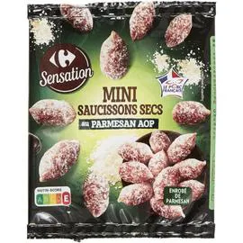 CARREFOUR Mini saucissons secs au parmesan AOP 75g