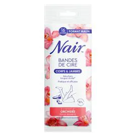NAIR Bandes de Cire Corps et Jambes Extrait d'Orchidée Peaux Sensibles x16
