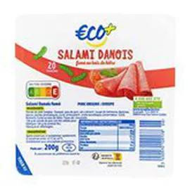  Salami Danois fumé Eco+ 20 tranches 200g