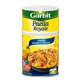 GARBIT Plat cuisiné paëlla volaille fruits de mer et chorizo 940g