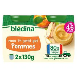 BLÉDINA Compote bébé Pomme - dès 4-6 mois 2x130g