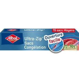 ALBAL Sacs congelation ultra zip moyens modèles 70% de ressource s recyclées x15