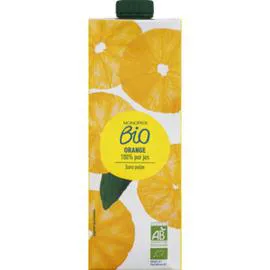 MONOPRIX BIO Jus d'orange 100% pur jus sans pulpe bio 1l