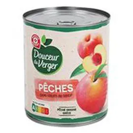 MARQUE REPÈRE, DOUCEUR DU VERGER Pêches Au sirop 820g