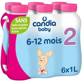 CANDIA BABY Lait bébé 2ème âge liquide 6x1l