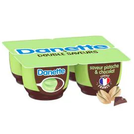 DANONE, DANETTE Crème dessert pistache chocolat 4x125g