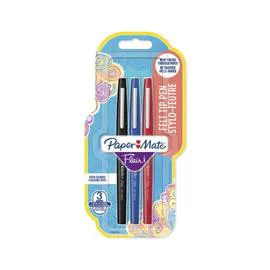 PAPER MATE Stylo-feutre pointe moyenne noir-bleu-rouge Flair x3