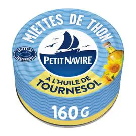 PETIT NAVIRE Miettes de thon à l'huile de tournesol 104g