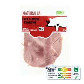NATURALIA Jambon Dégraissé Découenné Tranche x2 80g