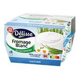 MARQUE REPÈRE, DÉLISSE Fromage blanc Nature - 7.8% MG 8x100g