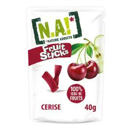N.A!, NATURE ADDICTS Bonbons fruit sticks cerise 40g