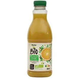 AUCHAN BIO Pur jus d'orange avec pulpe 90cl