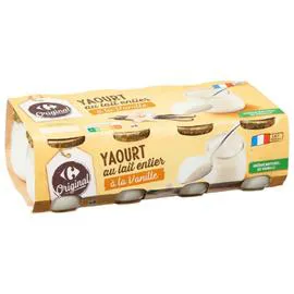 CARREFOUR ORIGINAL Yaourt lait entier vanille 8x125g