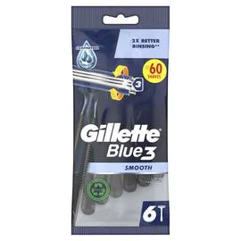 GILLETTE Rasoir Jetable 3 Lames Blue 3 Smooth x6