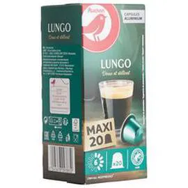 AUCHAN Capsules de café lungo intensité 6 compatibles Nespresso 16x6,5g