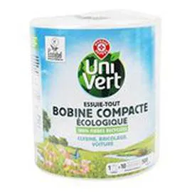MARQUE REPÈRE, UNI VERT Essuie-tout Bobine Compact - 500 feuilles x1 l'unité