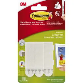 COMMAND Languette de fixation enlevables modèle moyen 5,4kg l'unité