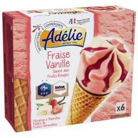 ADÉLIE Cônes fraise vanille 6x120ml