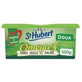ST HUBERT Margarine Doux Sans Huile de Palme 100% Végétal Oméga 3 500g