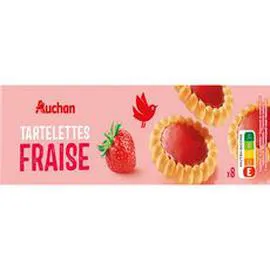 AUCHAN Tartelettes nappées saveur fraise 150g