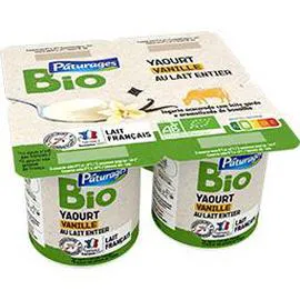 PÂTURAGES BIO Yaourt vanille au lait entier BIO 4x125g