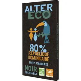 ALTER ECO Chocolat noir 80% République Dominicaine Bio 100g