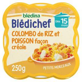 BLÉDINA, BLÉDICHEF Plat bébé colombo de riz et poisson façon créole - dès 15 mois 250g