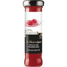 LES CRÉATIONS Le Fantastique coulis de framboises 75% de fruits 165g