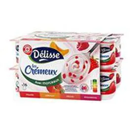 MARQUE REPÈRE, DÉLISSE Yaourts crémeux Panaché de fruits 16x125g
