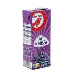 AUCHAN Jus de raisin en briquette 200ml