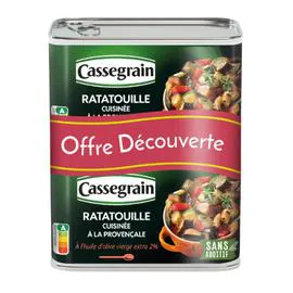 CASSEGRAIN Légumes cuisinés ratatouille à la Provençale à l'huile d'olive vierge-extra 2x380g